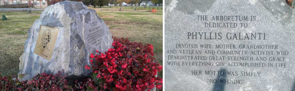 Phyllis E. Galanti Memorial Aboretum Dedication Stone
