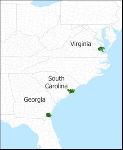 Resilient Coastal Forests Map of States